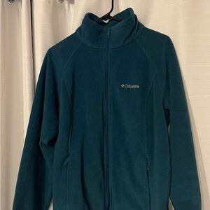 Columbia Dark Green/Teal Zip Fleece Jacket